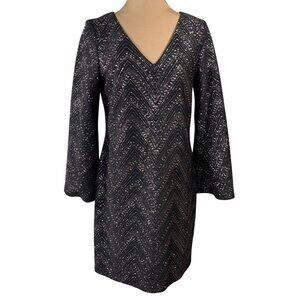 Jessica Howard Womens Shimmer V-Neck Sheath Dress Size 10 Cocktail Party